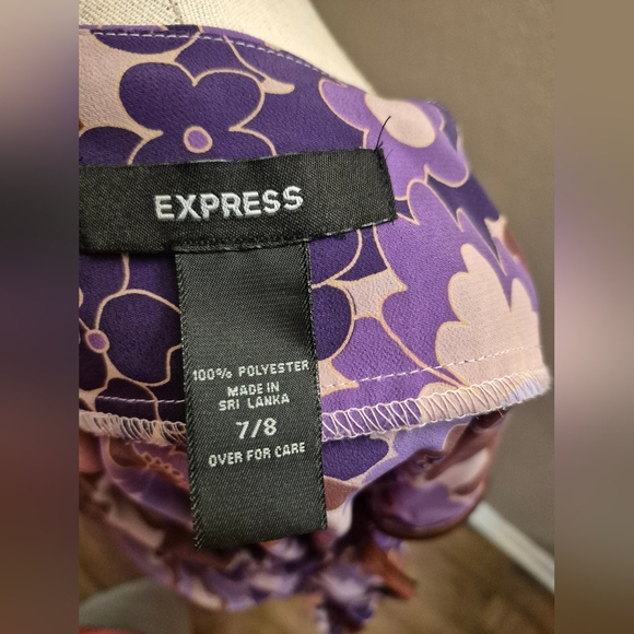 Express Purple and Brown Floral Dress - Picture 7 of 7
